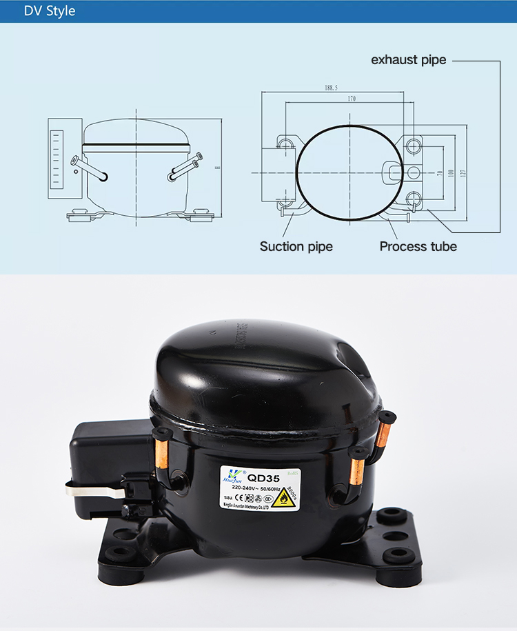 R600a Water Dispenser Refrigeration Compressor QD35