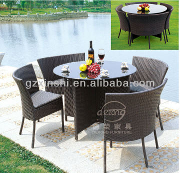 outdoor furniture rattan/wicker sectional dining table and chairs