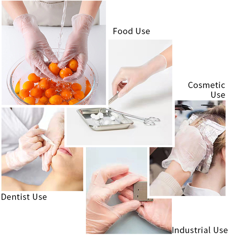 Wholesale Kitchen Household Clean Food Grade Vinyl Gloves Powder Free PVC Gloves