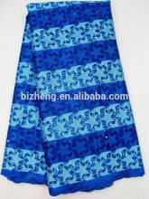 Blue African French tulle net lace fabric embroidery fabrics