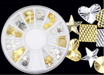 2014 New Fashion square heart shape metal nail decorations