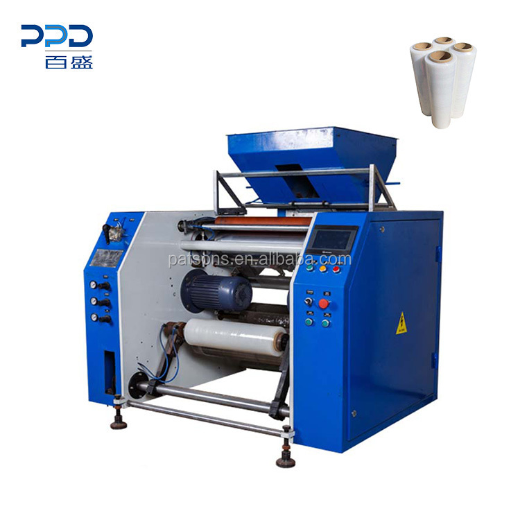 Factory price auto cutting rewinder machine pre-stretch film rewnding machine