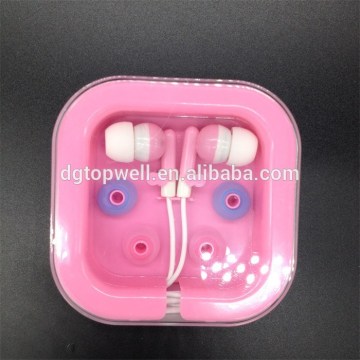 Promotional giveaway earbuds in travel case