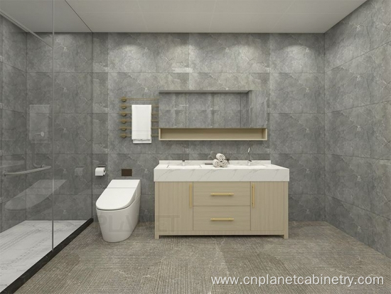 Modern Luxury Bath Furniture Gold Bathroom Vanity Cabinet