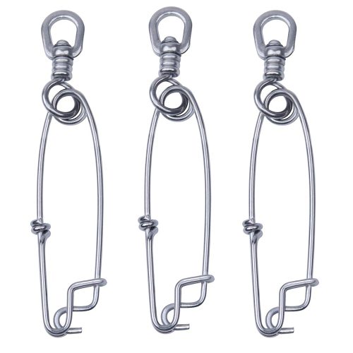 10pcs 400LB-1100LB Stainless Steel Longline Branch Hangers With Fishing Swivels Floatline Tuna Clip Snap Strong Connector