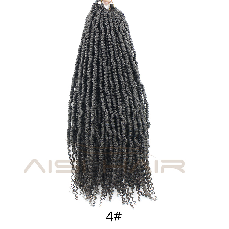 Aisi Hair 14 Inch 24 Strands Bomb Kinky Twist Crochet Hair Synthetic Fluffy Hair Extension Nubian Twist Braiding Hairpieces