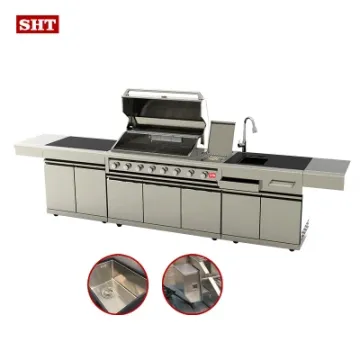 Commercial BBQ Gas Grill Kitchen Islands with 8 Burners