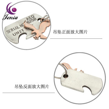 Jenia Fashion Attract Men Fly Tercel Pendant Zinc Alloy Leather Necklace