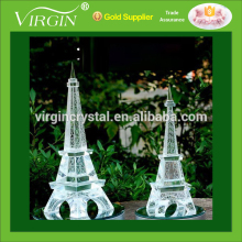 Wholesale blank clear elegant 3d laser crystal Eiffel Tower model for souvenir gift