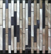 Wholesale materials artist mosaics,strip stainless steel deco indoor metalic mosaics