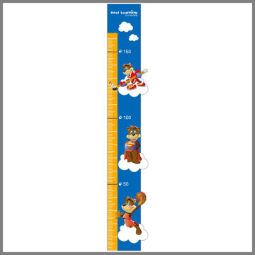 New design high quality flexible folding kids height measurement plastic wall sticker growth chart