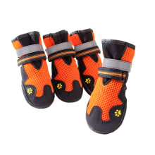 High Quality 4PCS Orange Red Breathable Waterproof Antislip Dog Paw Shoes for Large Breeds - Fast Shipping