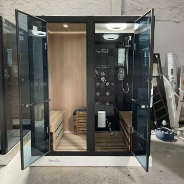 Outdoor Spa Retreat: Sauna, Hot Tub, and Turkish Shower