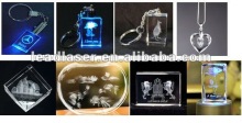 2D Laser Engraved Glass Cube Personalised Crystal Clock