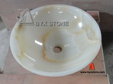 Afghan White Onyx Wash Basin / Stone Sinks