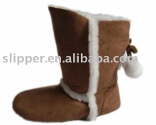 Microsuede binding indoor boot