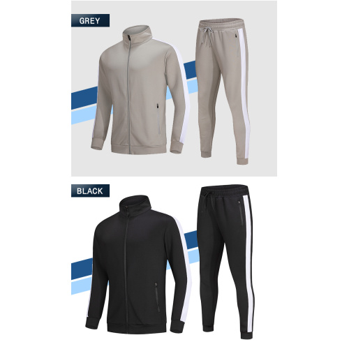 Full-Zip Stripe Jogging Tracksuit Casual Sport Sweat Suit