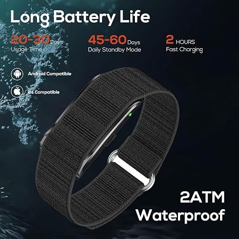 Smart Health Bracelet, Fitness Tracker | Heart Rate & Sleep, 5ATM Waterproof, Multi Sport Modes, Auto Monitor, Free App