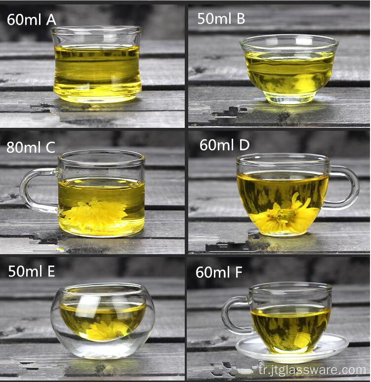 800ml El Yapımı Yüksek Borosilikat Cam Çaydanlık Seti