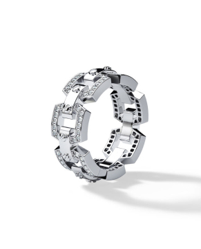 Platinum Mechanical Link Chain Ring