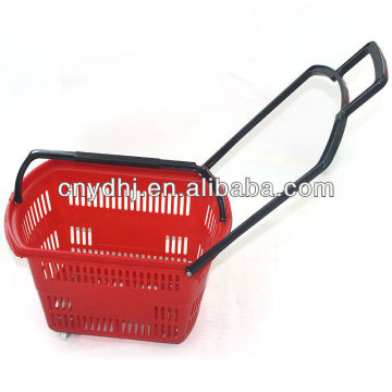 ROLLING SHOPPING BASKET with 4 wheels