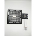 Einstellbare Chrom Black Square Duschkopf Set