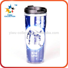 High quality double wall paper insert thermal tumbler,plastic cup 16oz double wall plastic mug,plastic insert paper mug