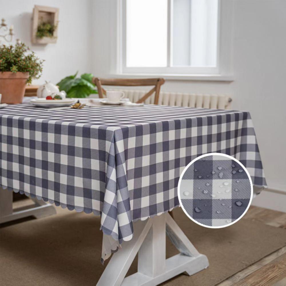 Grey Gingham Tablecloth