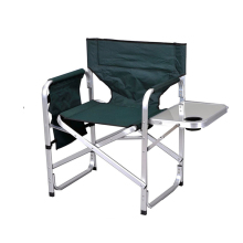 Aluminum Folding Director Chair with Side Tray - Outdoor Makeup Padded Folding Chairs for Events