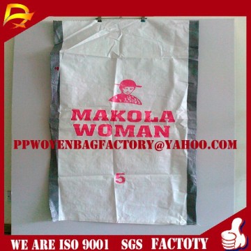100KG white PP woven bag sack , polypropylene woven bag, PP woven sack