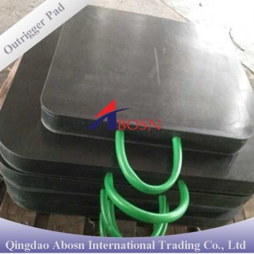 Black UHMWPE crane leg support pads