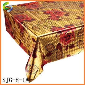 Plastic Material Gold and Silver Table Cloth