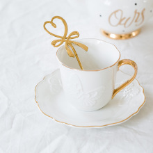 Hand Painted Gold Edge Embrósed Butterfly Ceramic Coffee Cups and Mugs