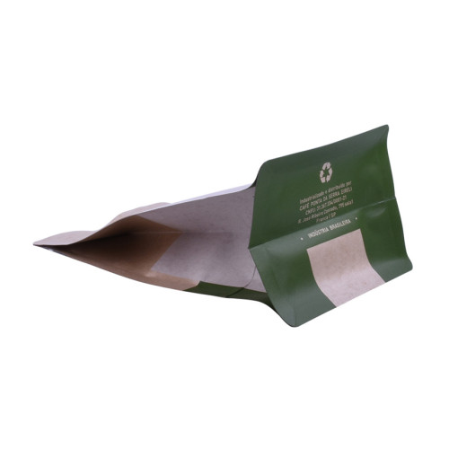 Feuille compostable Stamping Sac de café en bas de bloc personnalisé