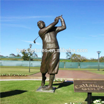 2019 hot sell life size bronze playing golf man statue for decor