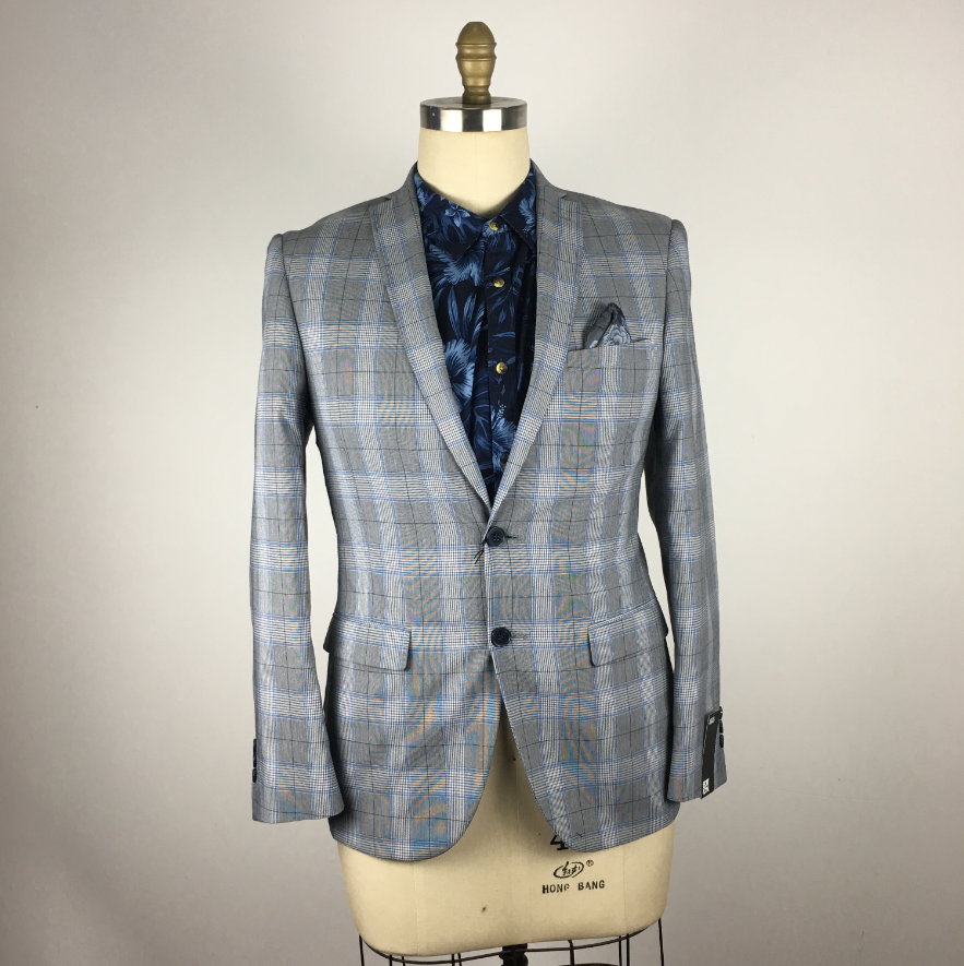 2022 Classic Men's Plaid grid Wedding Suit