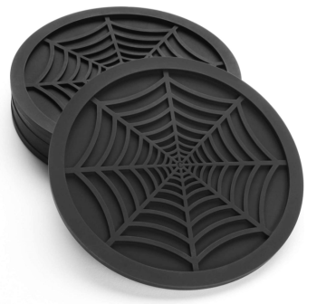 Custom Unique Design Spider Web Silicone Drink Coasters