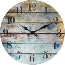 Reloj de pared de madera de granja vintage