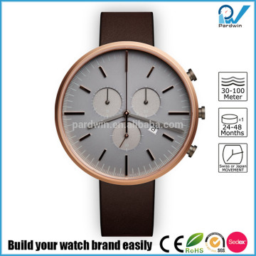 PVD rosegold stainless steel case chronograph with date multifunctions watch stainless steel sport watch