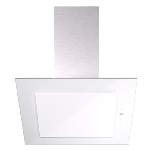 White Cooker Hood in Tempered Glass