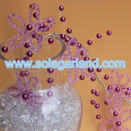 Crystal Bicone Garland Wire Pearl Beaded Branch