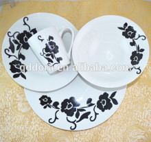 Elegance ceramic porcelain dinner set with decals