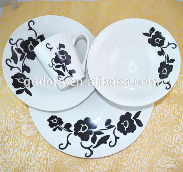 Elegance ceramic porcelain dinner set with decals