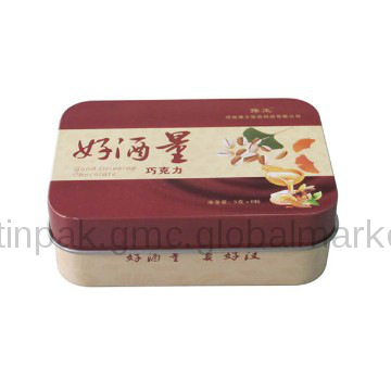Rectangular wine chocolate metal packaging cans