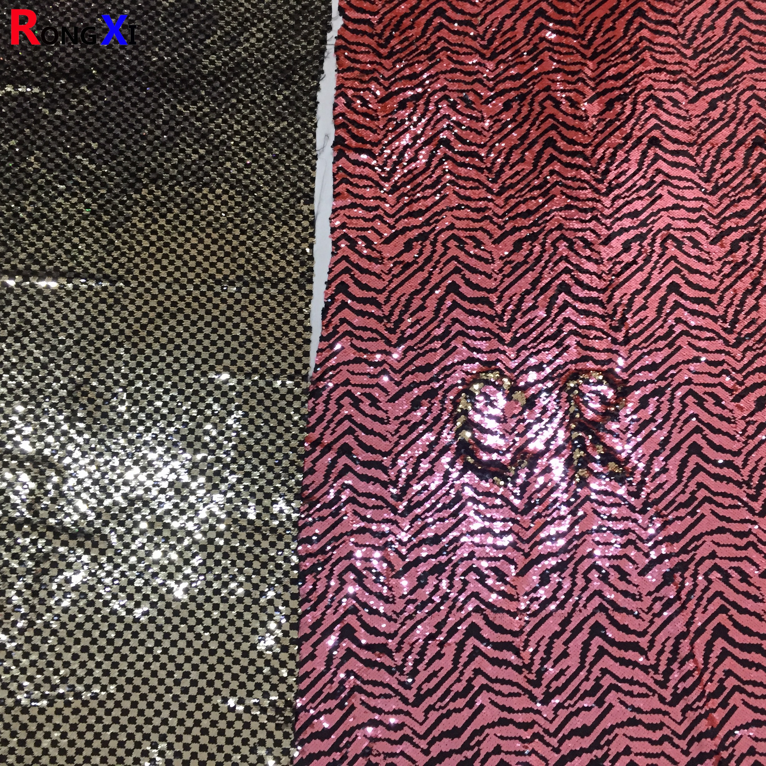 RXF0886  5mm reversible Black and White Sequin Fabric