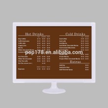 A4 colorful plastic restaurant menu holder stand