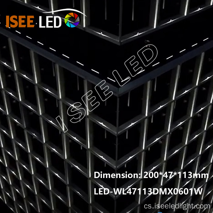 Okno LED dioda DMX pro osvětlení budování