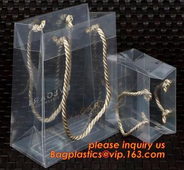 clear PP carry bag, PP Supermarket clear pvc Shopping plastic Bag, Fashion clear plastic shopping bags with handles