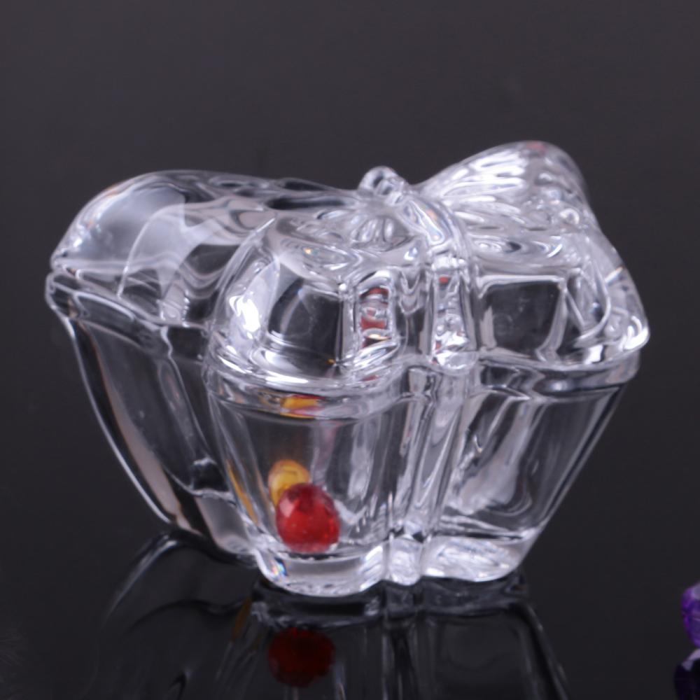 Br 1539 Handmade Butterfly Shape Glass Candy Jar With Cover