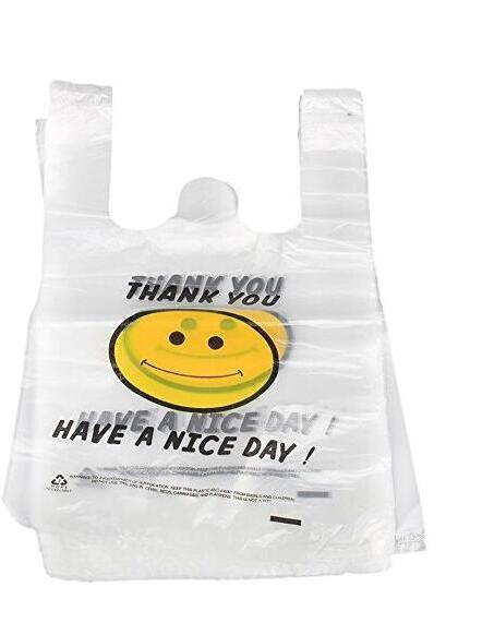 HDPE Plastic Bag Handle Plastic Shopping Bag T-Shirt Bag Poly Bag Vest Bag White Plastic Carry out Shopping Bags